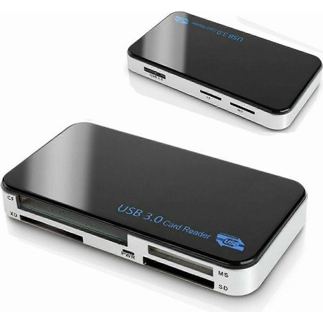 Lecteur de cartes mémoire USB 3.0, adaptateur 5 Gbit/s compatible avec les cartes TF/CF/SD/Micro SD/XD/M2/MS (1/5)