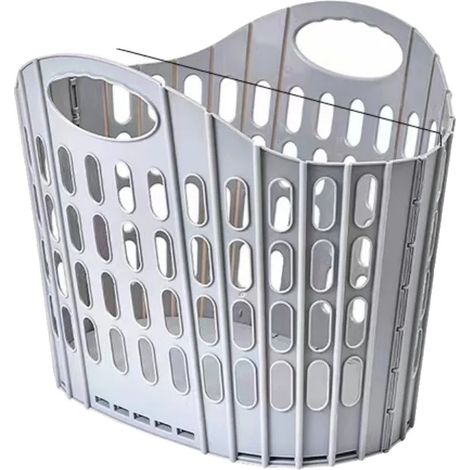 Panier à linge, Design pliable, Matériau durable, Gris Clair (1/2)