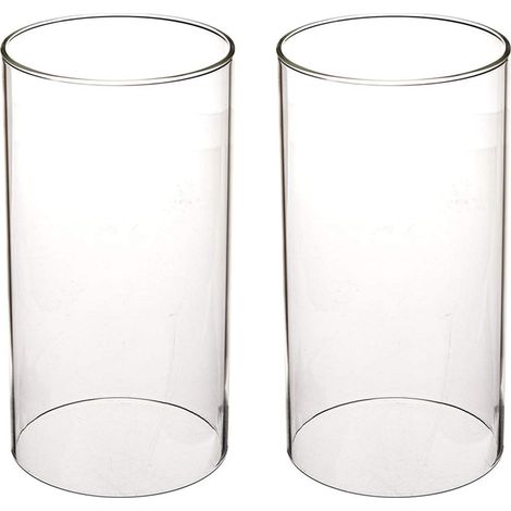 Lot de 2 cylindres en verre sans fond - 7,5 cm de diamètre - Également comme verre de rechange - Photophore sans fond - 7,5 x 15,2 cm (1/5)