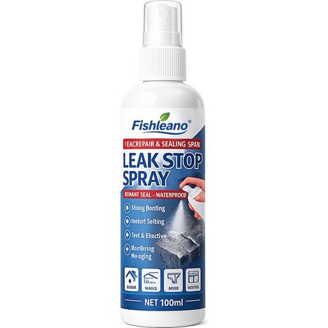 Fishleano sealing and waterproofing spray for repairing roof and wall cracks, moisture-resistant surface protection spray. (1/5)