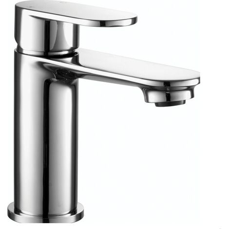 Contemporary Bathroom Round Mono Basin Mixer Tap with Waste - Chrome