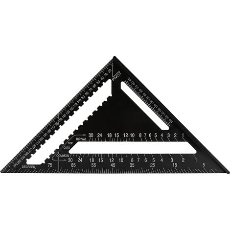 Règle triangle aluminium 12 pouces, équerre de précision pour ingénieur menuisier, outil de mesure carré robuste (1/5)