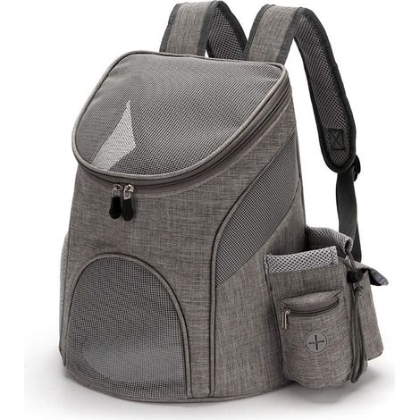 1 Sac à dos de transport pour chats et chiens, avec coussin amovible, fenêtres en maille, sangles rembourrées, pour voyage et randonnée (1/5)