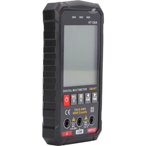 Multimètre numérique HT126A à écran couleur, détection automatique, testeur électronique portable avec affichage digital. (1/5)
