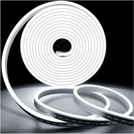 Bande lumineuse néon flexible, étanche, LED néon, idéale pour la décoration intérieure et extérieure, 12 V (accessoires non inclus) - Blanc (1/4)