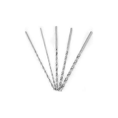 Jeu de forets en cobalt, forets hélicoïdaux extra-longs et résistants pour perçage profond, 5 tailles idéales pour les outils de perçage et les fraiseuses (1/5)