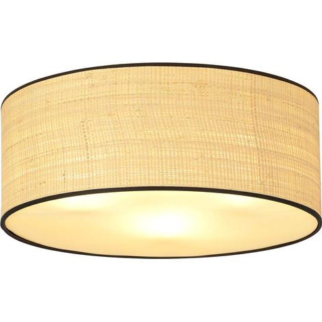 Plafonnier Emibig Aston rond 3xE27 rotin noir 50 cm (1/5)