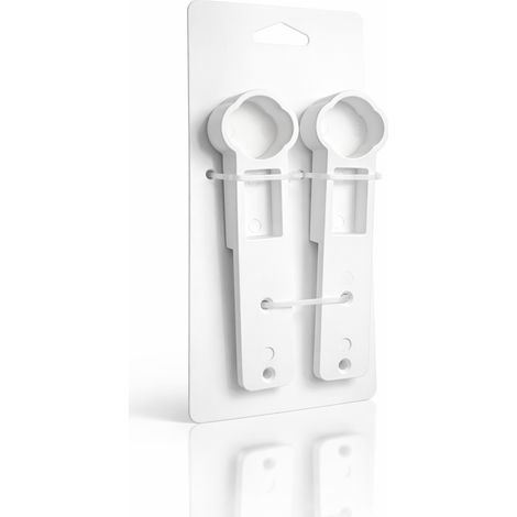 Supports déportés blanc mat pour barres de penderie ovale 30x15 - Fixation pour tringle à rideaux de dressing - (1/2)