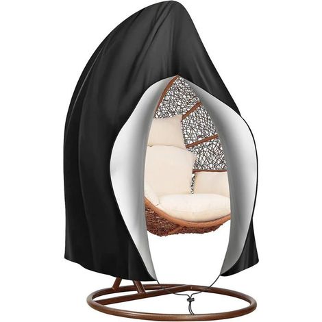 Housse de fauteuil suspendu 190 x 115 cm avec fermeture éclair-suspendu,imperméable,coupe-vent et résistante pour jardin extérieur (1/5)