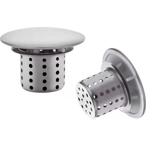 Badewannenfilter, 4 cm Haarfänger-Duschfilter, 2 Stück Edelstahl-Haarfänger für Waschbecken, Badewannenfilter (1/5)