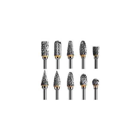 Jeu de Fraises Rotatives Acier Carbure de Tungstène Double Tranchant pour Outil rotatif (1/4)