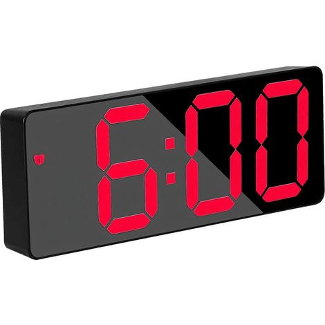 Réveil numérique LED avec grand écran miroir, fonctionnant sur piles ou secteur, idéal pour la maison et le bureau. Réf. : 8049 (1/4)
