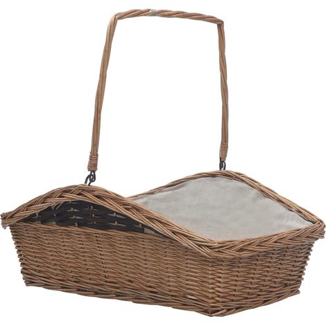 Cesta para leña con asas sauce marrón 61,5x46,5x58 cm vidaXL