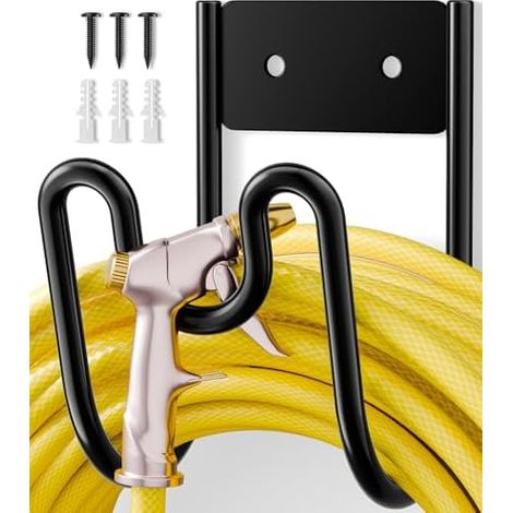Support mural pour tuyau d’arrosage – Porte-tuyau robuste tuyaux d’eau, rallonges électriques et d’aspirateur, 1 pièce - (1/5)