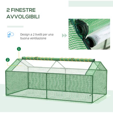 Kleiner, zweistöckiger Gartenschuppen 180x90x70 cm – Polyethylen-Dach für Garten und Balkon – Grün