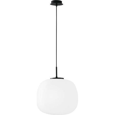 "Sospensione TOLOMEO in vetro bianco con struttura in metallo 31 cm." (1/2)