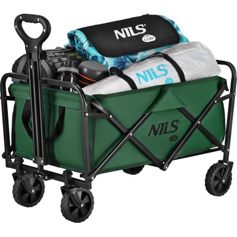 Chariot de tourisme pliable, capacité 70 L, vert (1/5)