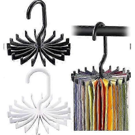Lot de 2 porte-cravates avec crochets de suspension pour homme, rotation à 360°, noir et blanc 2025 (1/5)
