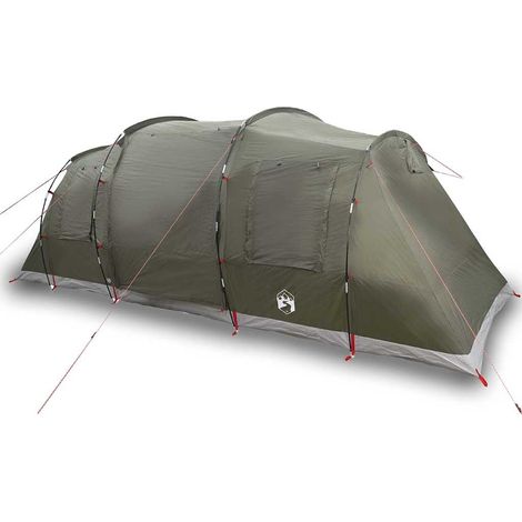 vidaXL Tienda campaña familiar túnel 6 personas impermeable verde (1/2)