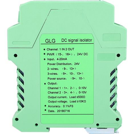 Isolateur de signal DC 420mA, module transmetteur conditionneur 1 entrée 2 sorties 010V (1/5)