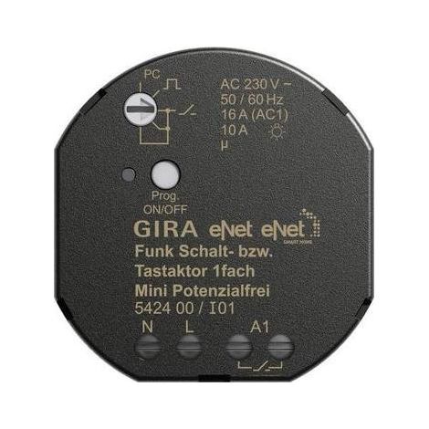 Gira Funk Schalt-/Tastaktor 1f Mini pot.frei Gira eNet [542400], 5424 00 (1/5)