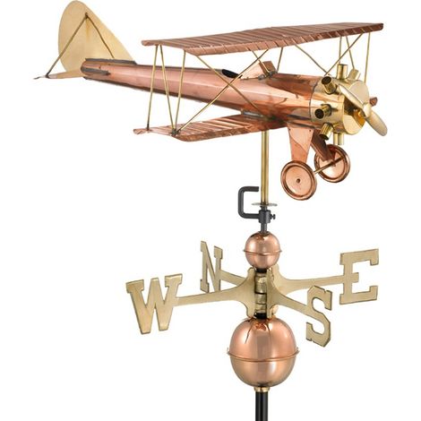 Farmhouse Copper Bi plane Weathervane - H78 x W58 x L56 cm