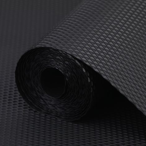 Tapis de tiroir 60 cm x 610 cm - En EVA - Non adhésif - Imperméable - Pour armoires de cuisine, étagères, noir (1/5)
