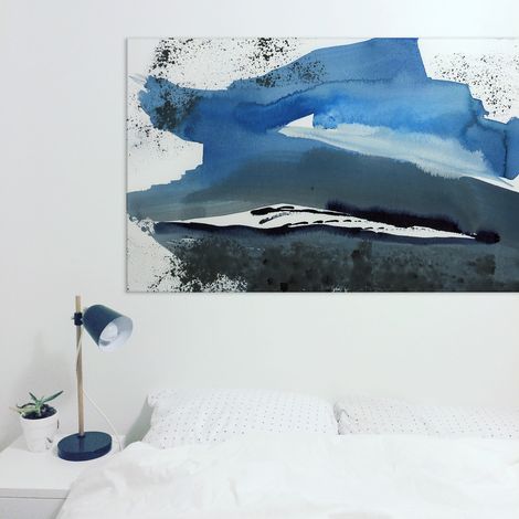 Tableau blue waves 03 en toile imprimée, 120x80 cm (1/5)