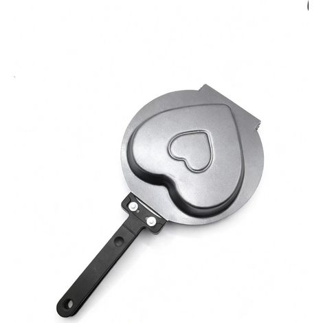 Padella a doppia faccia, antiaderente, con coperchio ribaltabile su entrambi i lati, padella pieghevole, per friggere uova/pancake/bistecche, padella per la colazione, teglia per torte, adatta per la 