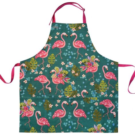 Tablier Flamants Roses pour adultes en coton décoré Allen