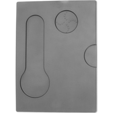 Tapis de tassage à café multifonction antidérapant en PVC, support pour porte-filtres, coin de comptoir, pour maison, cuisine, bar et boutique, gris (1/5)