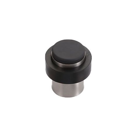 Butoir de sol - diamètre 46 mm Argent Aluminium anodisé A visser, butée de porte en caoutchouc en acier inoxydable, anti-collision et silencieuse (1/4)