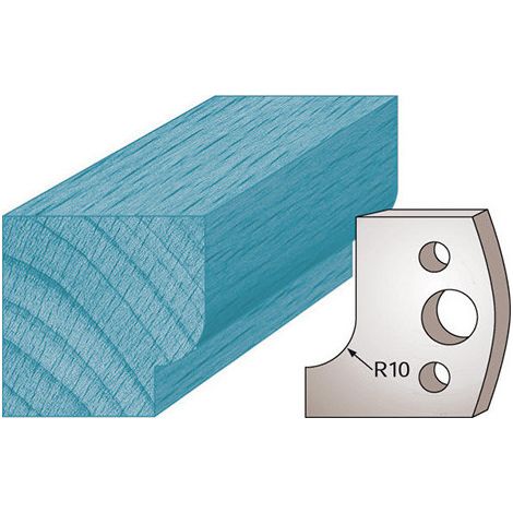 Diamwood Jeu de 2 fers profilés avec acier SP de haute qualité - Ht. 40 x 4 mm - Épaisseur 4 mm - Congé M13 - Entraxe 24 mm, idéal pour porte-outils de toupie (1/2)