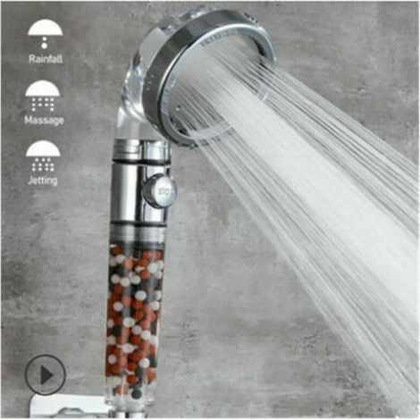 Cabezal de ducha con filtro de alta presión y 3 modos de ahorro de agua, imprescindible para el hogar. -Crezuo (1/5)