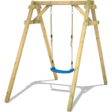 Wickey Schaukelgestell Kinderschaukel Smart One Schaukel mit Schaukelsitzen, Schaukelgerüst, Einzelschaukel, Holzschaukel - blau (1/4)