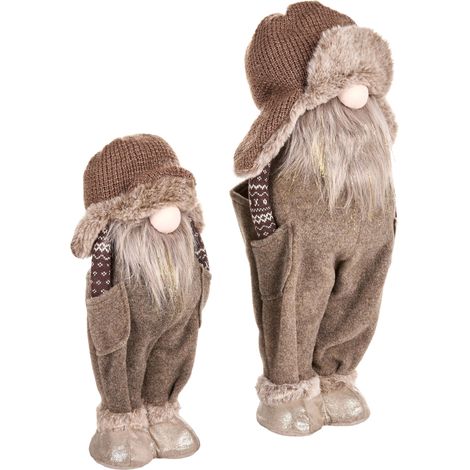 Weihnachtsdekoration 2er Set PAROLA 39/54 cm Zwerg Braun (1/5)