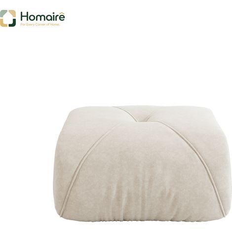 Pouf aus Chenille mit Armlehne beige en Polyester 78 x 76 x 45 cm HOMAIRE (1/5)
