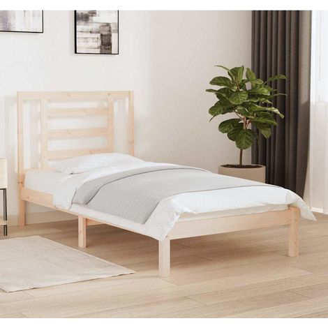 Cadre de lit sans matelas 90x190 cm bois de pin massif (1/5)