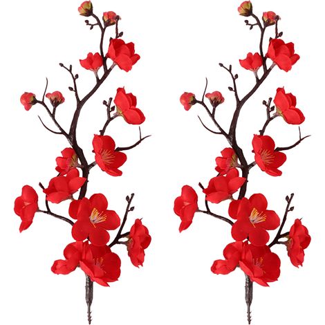 Branches de Fleur de Prunier à Tige Lue en Fausses Fleurs Artificielles pour la Décoration de Table de Mariage à la Maison Décor de Fête de Bureau (C) (1/5)