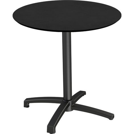 Table de bistrot X Cross avec piètement noir + plateau HPL Ø70 cm - Veba (1/4)