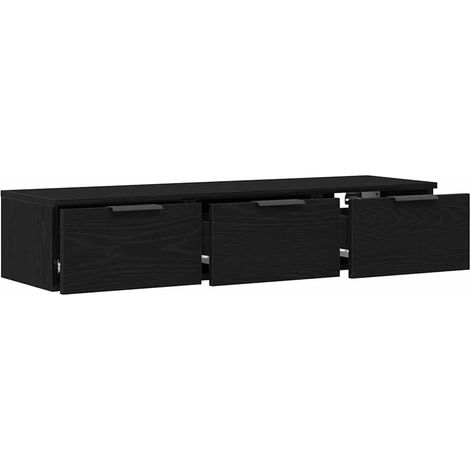 Wall Cabinet Black Oak 102 x 30 x 20 cm Engineered Wood vidaXL