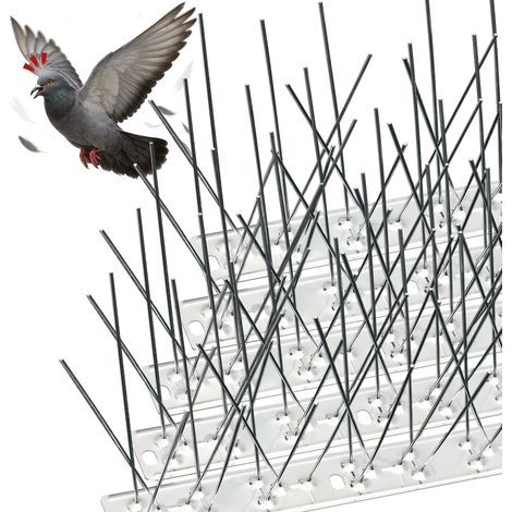 Pic Anti-Pigeon 4.5M - 25cm x 18pcs - acier Inoxydable - pic anti oiseaux avec attaches câbles