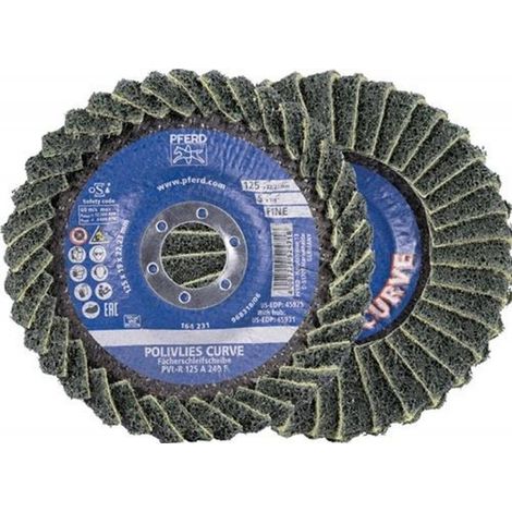 PFERD TOOLS Fächerscheibe POLIVLIES-CURVE PVL-R Ø 125 mm Körnung 240Korund A (1/4)