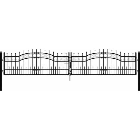 Maison Exclusive - Gartentor KAMPEN mit Speerspitze Schwarz 394,5
