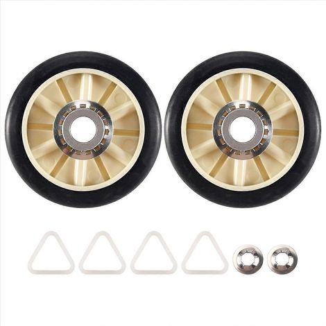 2 rouleaux de tambour sèche-linge 349241T, kit de remplacement pour séchoir, pièces détachées universelles, lot de 2, compatible avec la plupart des marques, qualité durable (1/5)