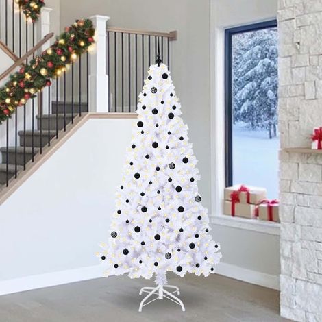 vidaXL Sapin de Noël artificiel avec 300 LED Blanc 240 cm PVC et Acier (1/5)