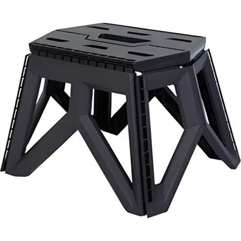 Tabouret Pliable Portable pour Activités de Plein Air - Chaise à Forte Capacité de Charge pour Camping, Pêche, Plage, Noir (1/2)