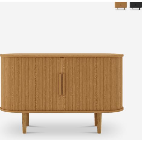 Anrichte vintage mit 2 Holzschiebetüren 120cm für Wohnzimmer Ambis - Natur
