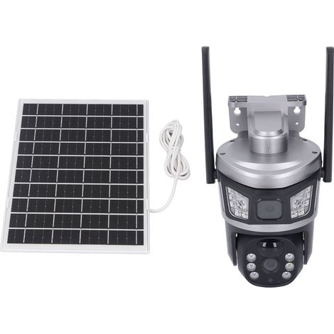 Caméra de sécurité extérieure sans fil avec panneau solaire 7,5 W, caméra PTZ 4 MP avec vue à 360°, compatible 4G, suivi de mouvement et réduction du bruit. (1/5)