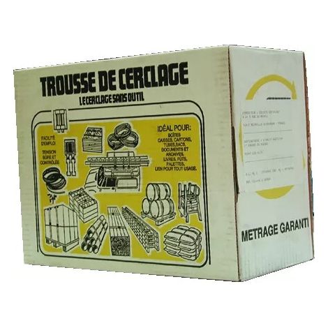KIT CERCLAGE PP 12MMX0,45MMX600M AVEC BOUCLES